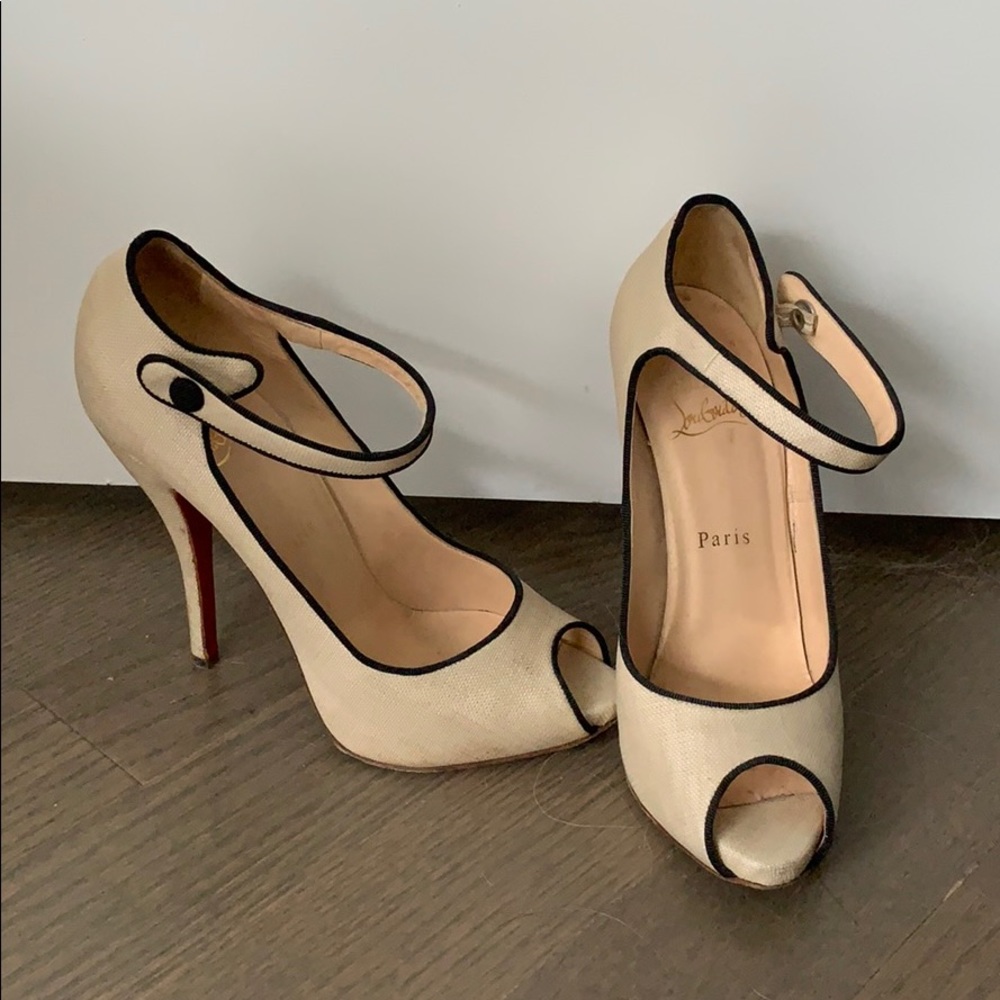 Christian Louboutin peep toe maryjanes